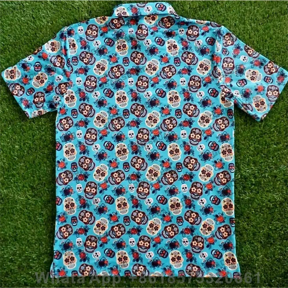 New Summer Men Golf Polo Shirts Floral Casual Print Fashion Tops Short Sleeve T-shirt Quick Dry Breathable Polos Shirt Clothing