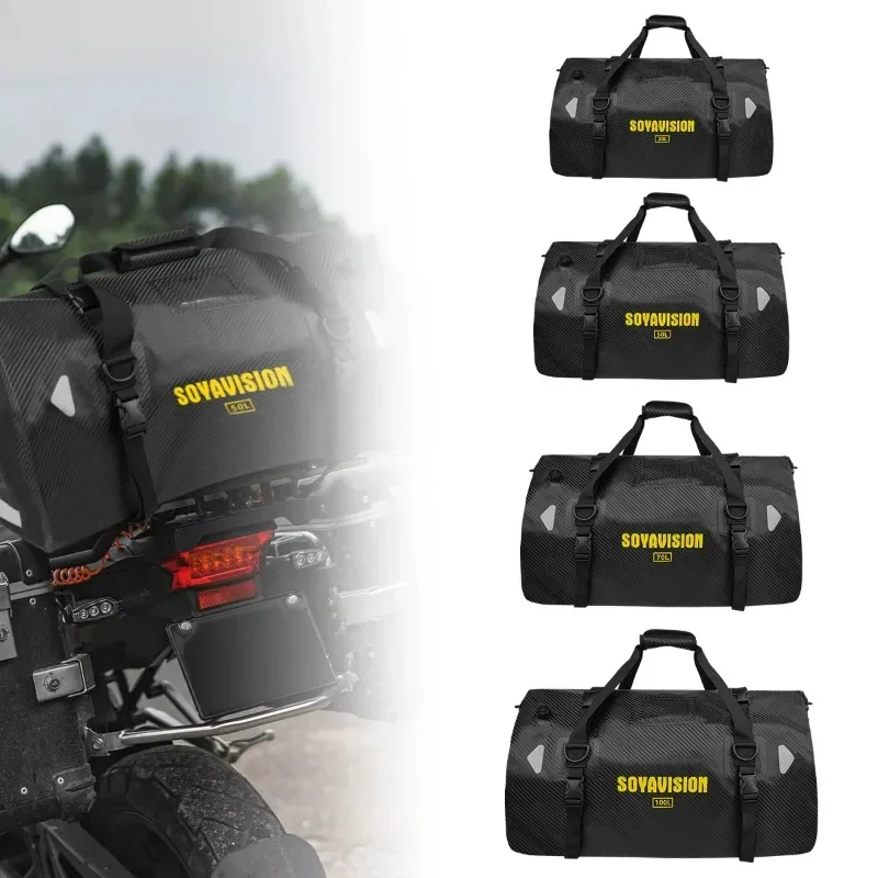 Universal Motorcycle Waterproof Tail Bags Back Seat Bags Cycling Camping Travel Bag Motorbike Scooter Sport Luggage Pack 66L 40L