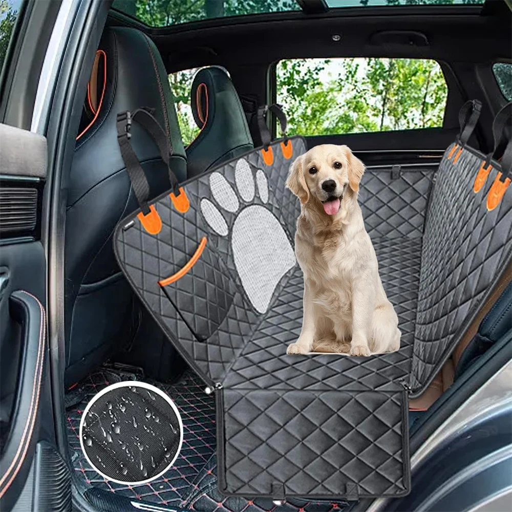 Capa de Banco para Carro Impermeável com Cinto de Segurança para Pets, Proteção Antiderrapante de Luxo para Cães e Gatos