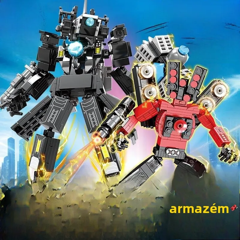 トレンディなタイタンtvトイレマンvs生化学モニタリングマンモデルビルディングブロック男の子のおもちゃディスプレイピース組み立ておもちゃ