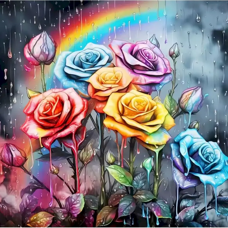 

GATYZTORY Diamond Painting Flower Pattern For Adults Beginners Needlework DIY Diamond Mosaic Kits Art Handmade Hobby