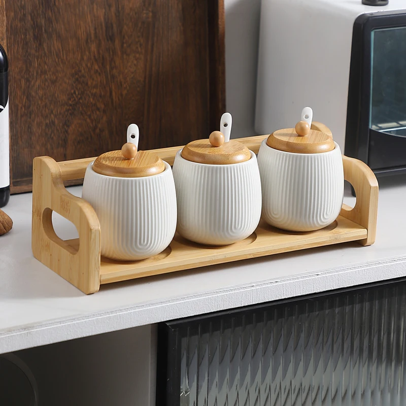 

Скандинавская креативная керамическая коробка для приправ, бытовые кухонные принадлежности, банка для приправ из глутамата соли и натрия, комбинированный набор для хранения