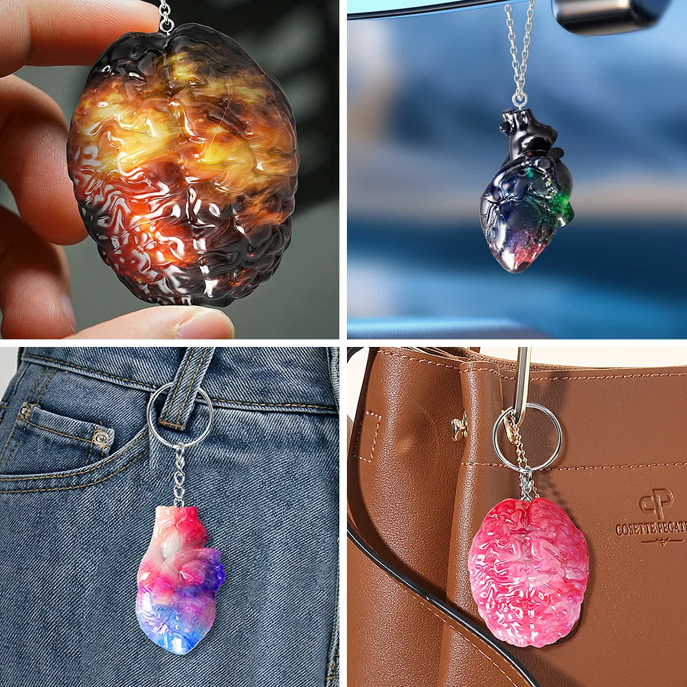 لتقوم بها بنفسك هالوين ثلاثي الأبعاد القلب والدماغ كعكة الديكور قالب الجص قالب من السيليكون مع قالب راتنجات الايبوكسي