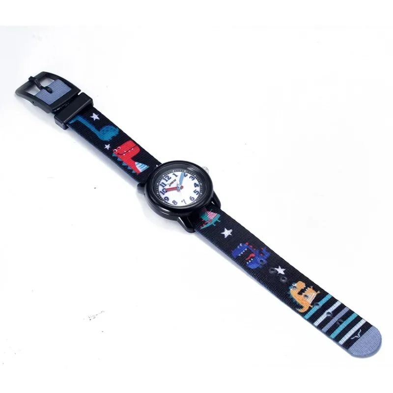 Children Watches Cartoon Dinosaur Sports Watch for Kids Boys Girls Time Teacher Breathable Fabric Strap Waterproof Quartz Clock