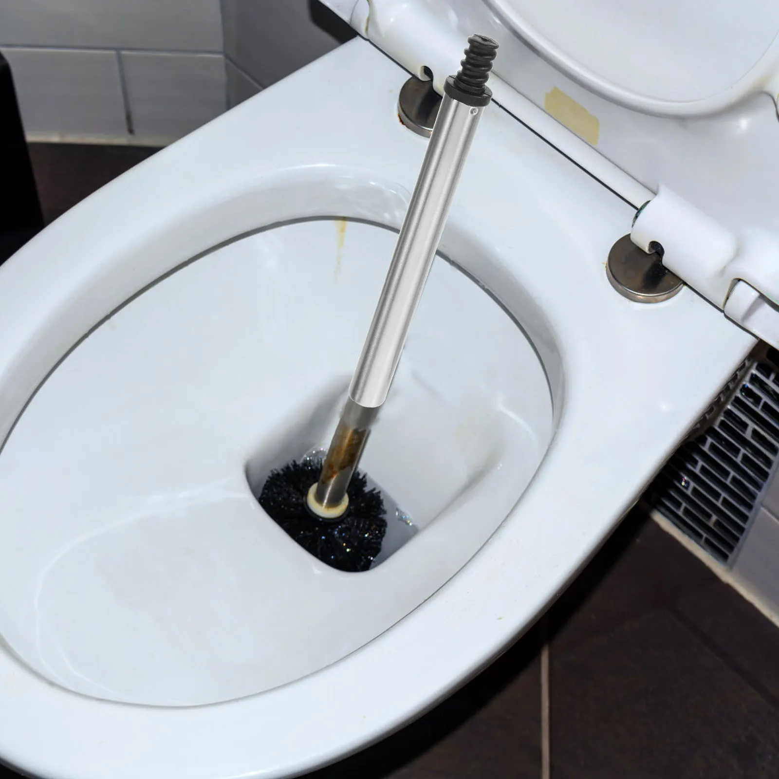 

2Pcs Toilet Bowl Brush Handle Replacement Stainless Steel Pole Connector Heavy Duty Threaded Adapter for Easy Cleaning Brush