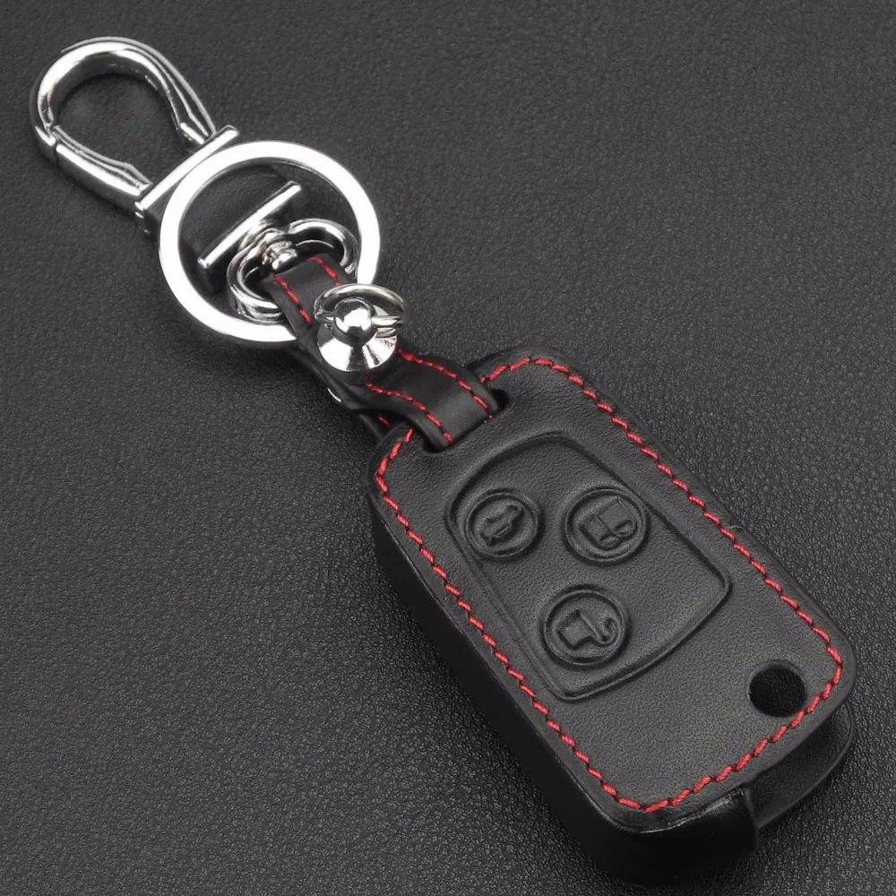 jingyuqin Remote 3 Buttons Uncut Refit Folding Flip Key Shell Cover Leather For Ford Focus KA Mondeo Fiesta Fob Case