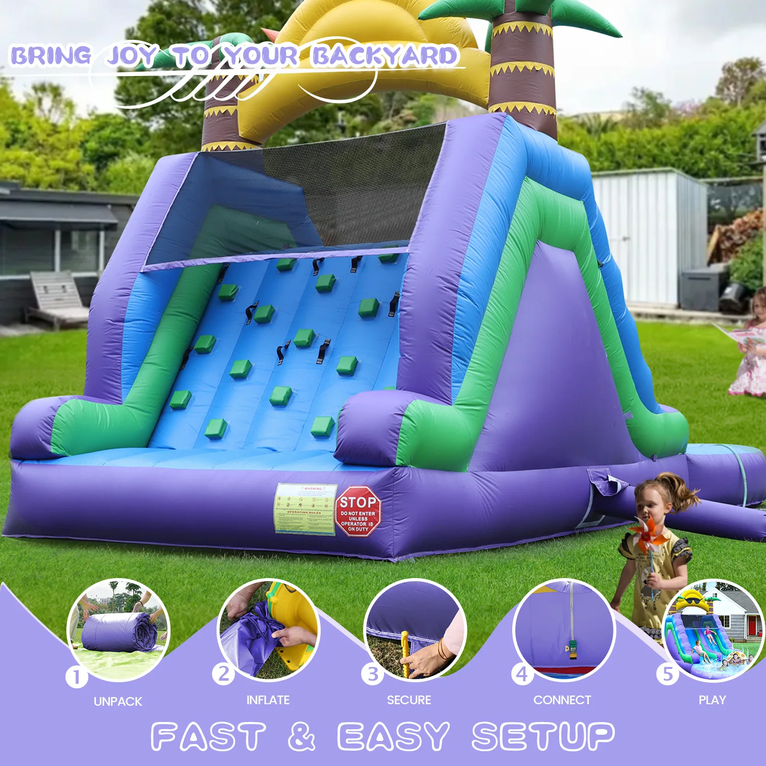26ft comercia grande pvc inflável duplo parque de água para playground infantil ao ar livre, brinquedos infantis