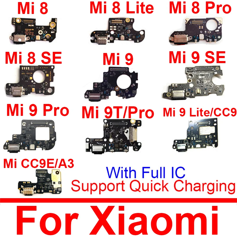 Usb Charging Jack Port Board For Xiaomi Mi 8 9 Pro 8 9 Lite 8 9 SE CC9 CC9E A3 Charger Plug Connector PCB Board Repair Parts