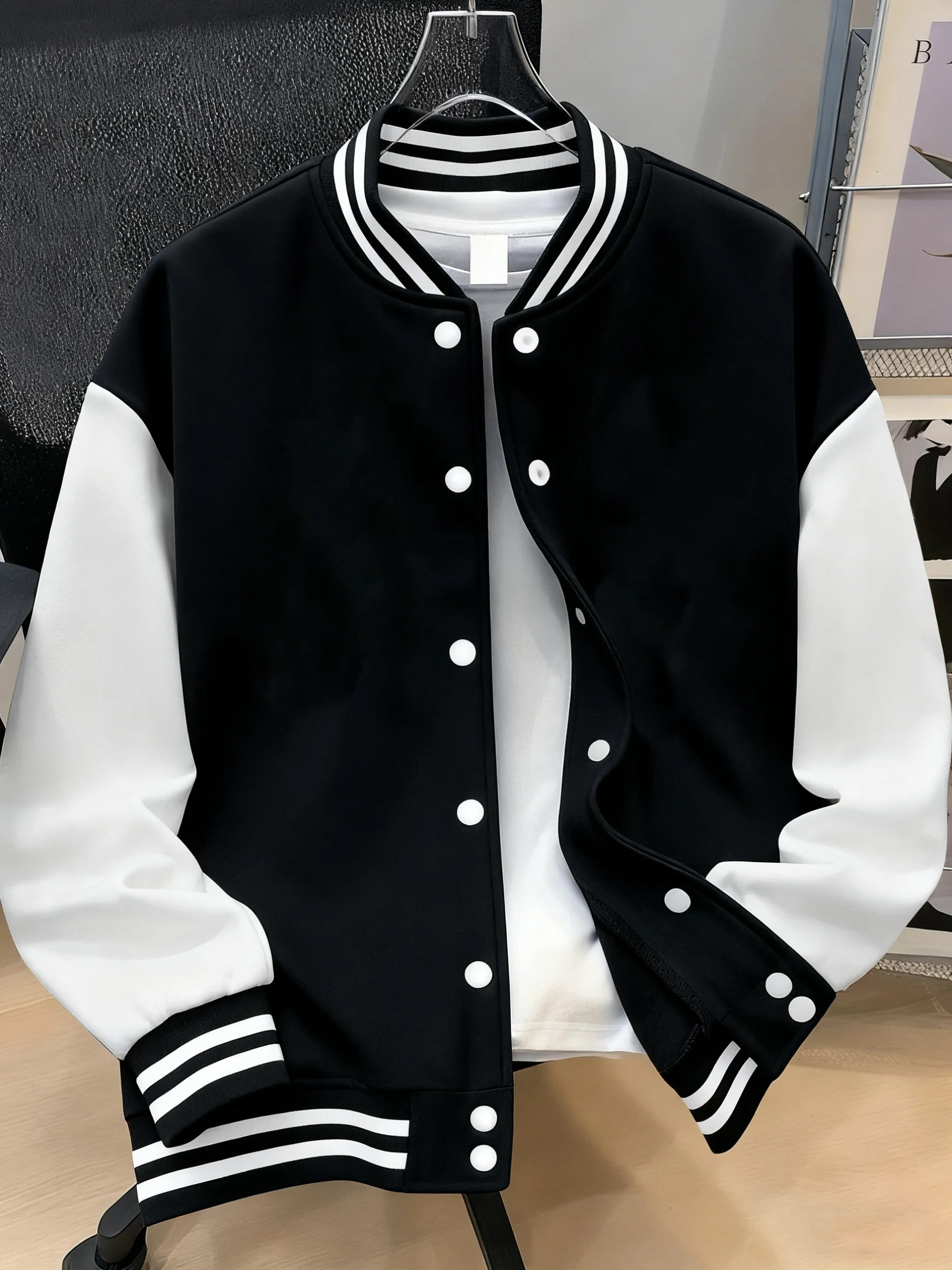 Vintage-Soft-Sportbekleidung für Damen, Herbst, bequeme Jacken, Taschen, für den täglichen Gebrauch, Damenmode, trendige Hip-Hop-Oberteile, Baseball-Jersey mit Knöpfen – Detail 7