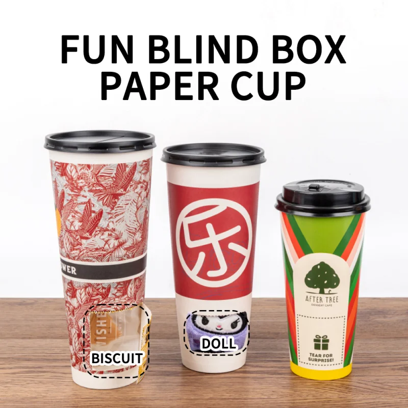 Custom.LOKYO 16oz 24oz قابل للتحلل الحيوي حجم مخصص ورقة فقاعة فنجان شاي الغذاء الصف المستدام جدار واحد النبيذ ويسكي B