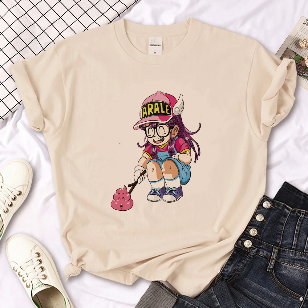 Arale T- shirt Women Designer Japanese Women Tee Girl Designer Harajuku Round Neck Short Sleeved Clothing