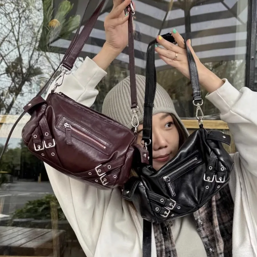 

Y2k Cool Large Capacity Handbag Harajuku Style PU Leather Shoulder Bag Women's Purses and Handbags Crossbody Bags for Women