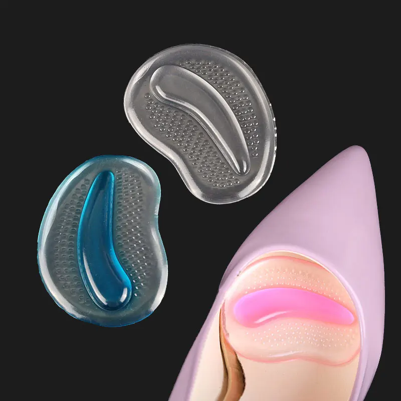 Tcare 1Pair High Heel Soft Silicone Gel Cushions Anti-slip Insoles Front Pad Feet Shoe Foot Massage Care Outdoor Protector Pads