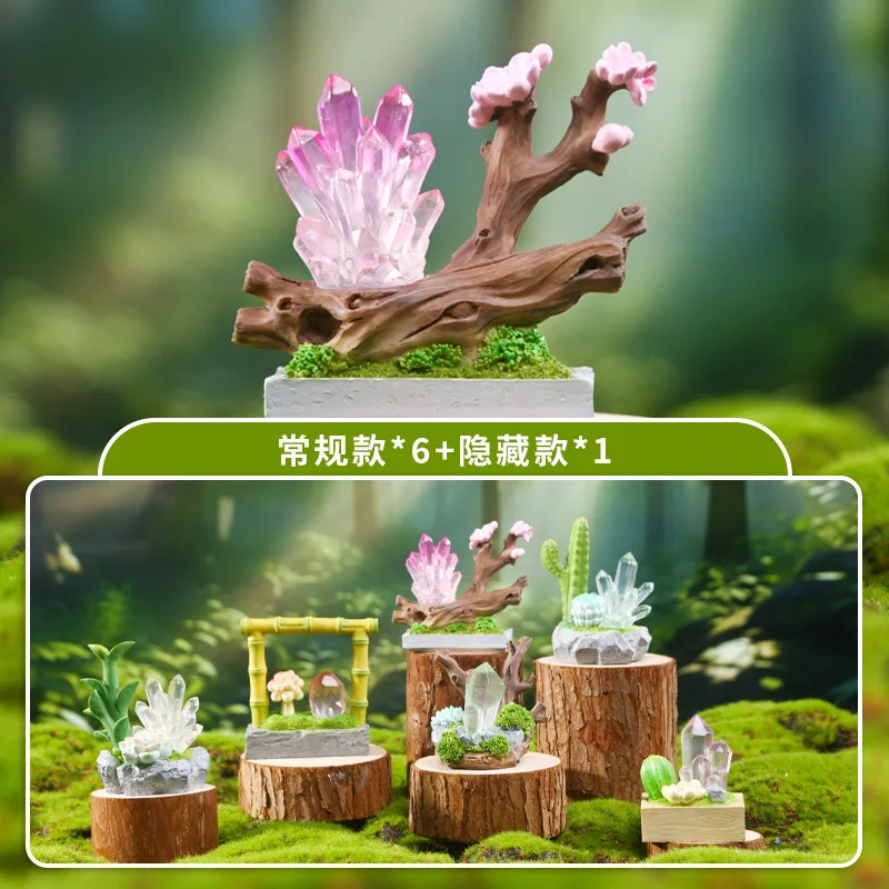 

Stone Story Crystal Blind Box Exquisite Creative Design Light Up Multi Style Cactus Cherry Blossom Desktop Ornaments Wholesale