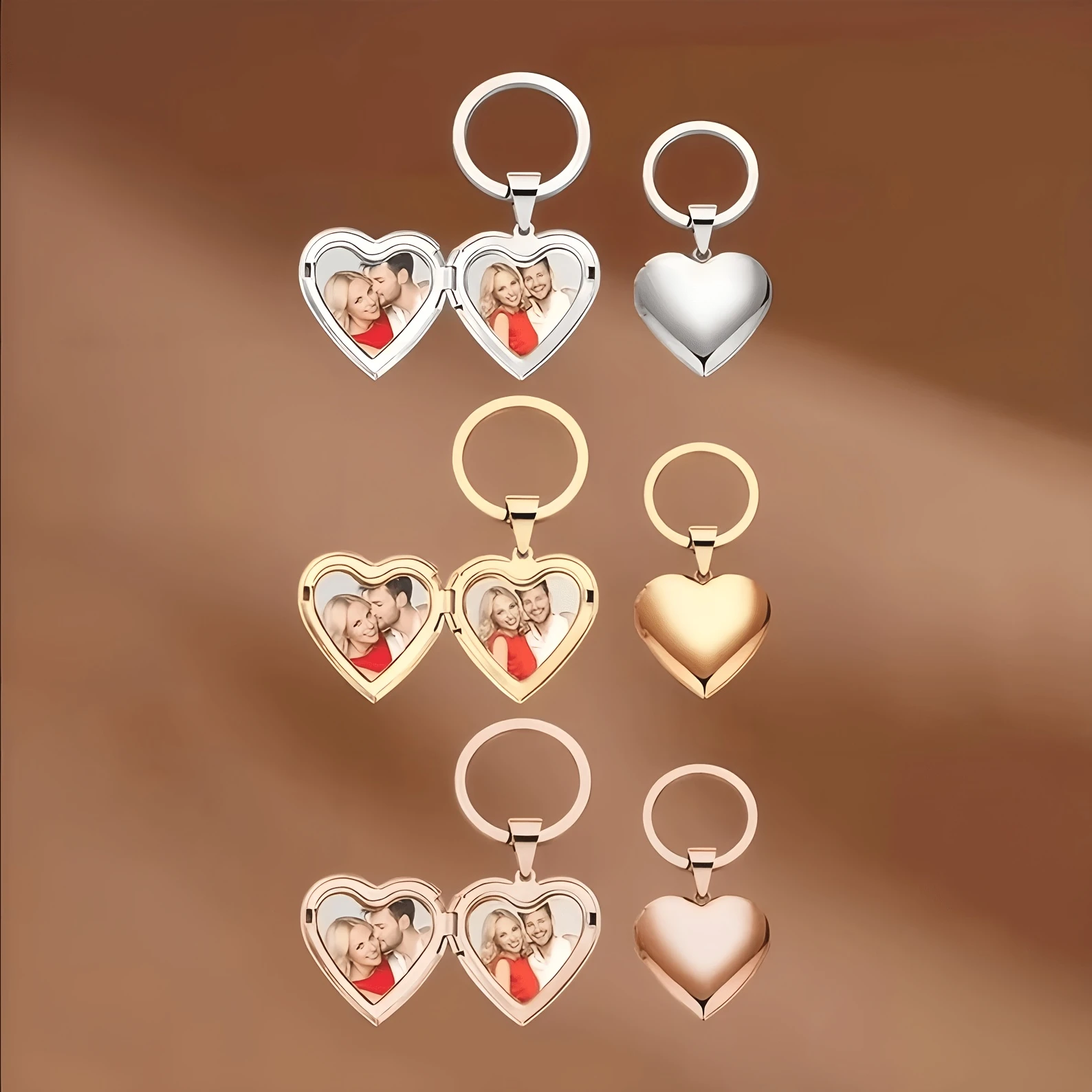 Custom 1/2 Photo Heart Frame Locket Keychain Personalised Key Ring Memorial Keepsake for Loved Ones & Pets Special Souvenir Gift view 6