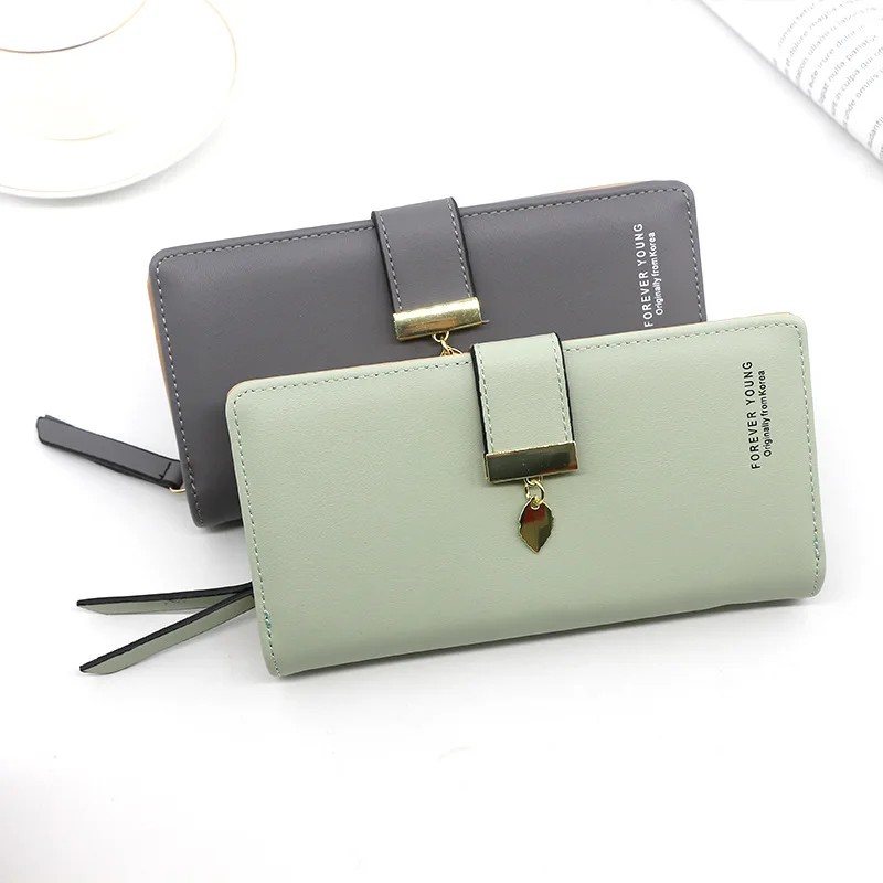 New Temperament Fashion Women Long Wallet Korean Version Of Simple Multi-card Position Wallet Zipped Clutch Bag Coin Purse