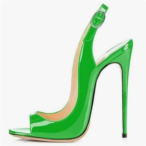 

Сексуальные женские туфли на высоком каблуке с открытым носком, на шпильке, из лакированной кожи, с ремешком сзади, летние, для вечеринок