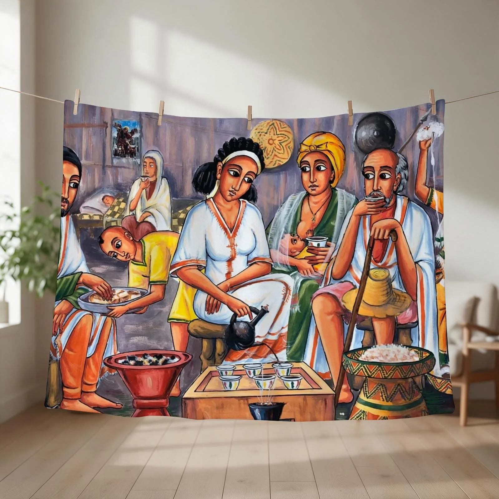 Ethiopian coffee ceremony Throw Blanket decorative bed plaid Luxury Brand heavy to sleep Blankets