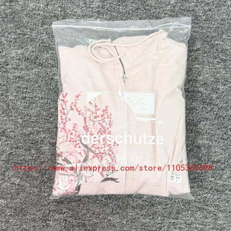 New Arrival Derschutze Jacket Men Women High-quality Pink Flower Embroidery Logo Hooded Coat Streetwear Brand Derschutze Jackets