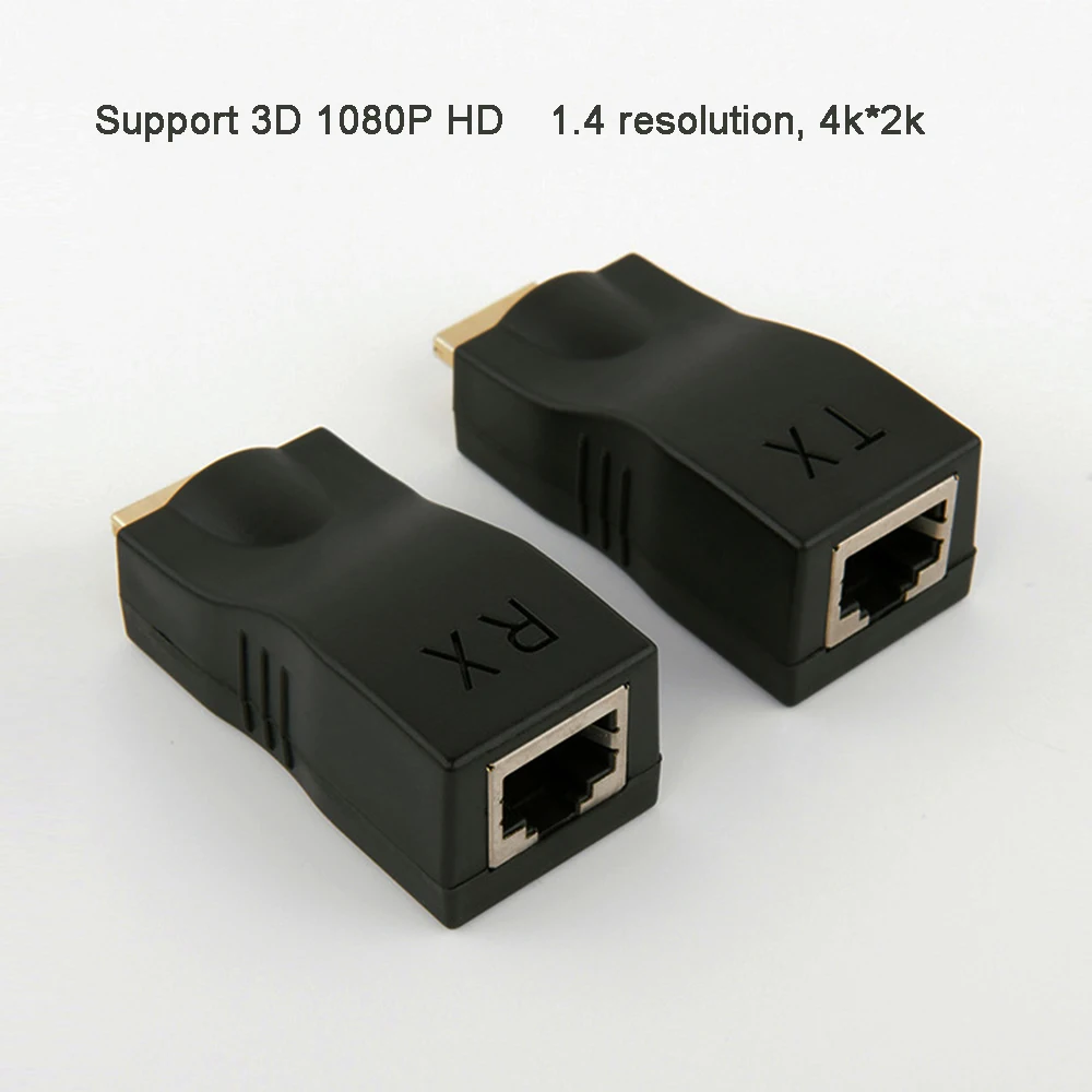 HDMI-совместимый удлинитель 4K RJ45 порты удлинитель локальной сети HDMI-совместимый до 30 м более CAT5e / 6 UTP LAN Ethernet-кабель