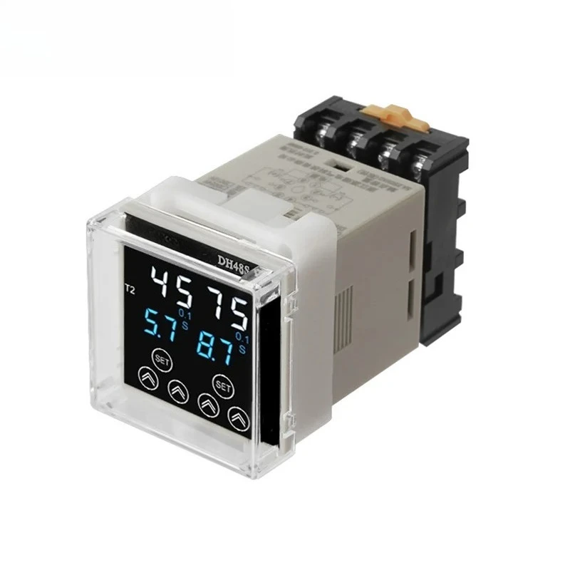 DH48S-S DH48S-1Z DH48S-2Z Digital Cycle Delay Time Relay AC220V AC380V DC12V DC24V with 8 Pin Socket Base