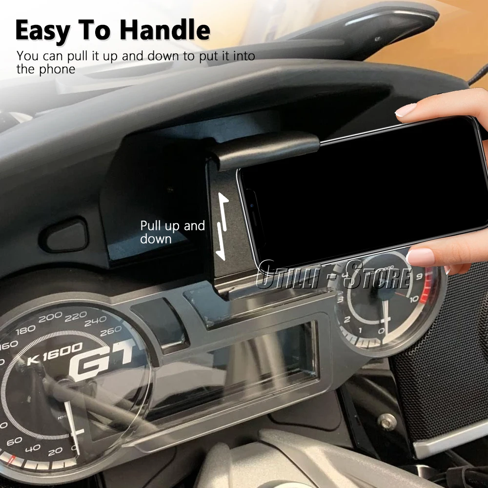 Motorfiets Telefoonhouder Met Één Klik Ontgrendelen Navigatiebeugel Voor Bmw K1600gtl K1600gt K1600b K1600 B K 1600 Gt Gtl 2011-2020