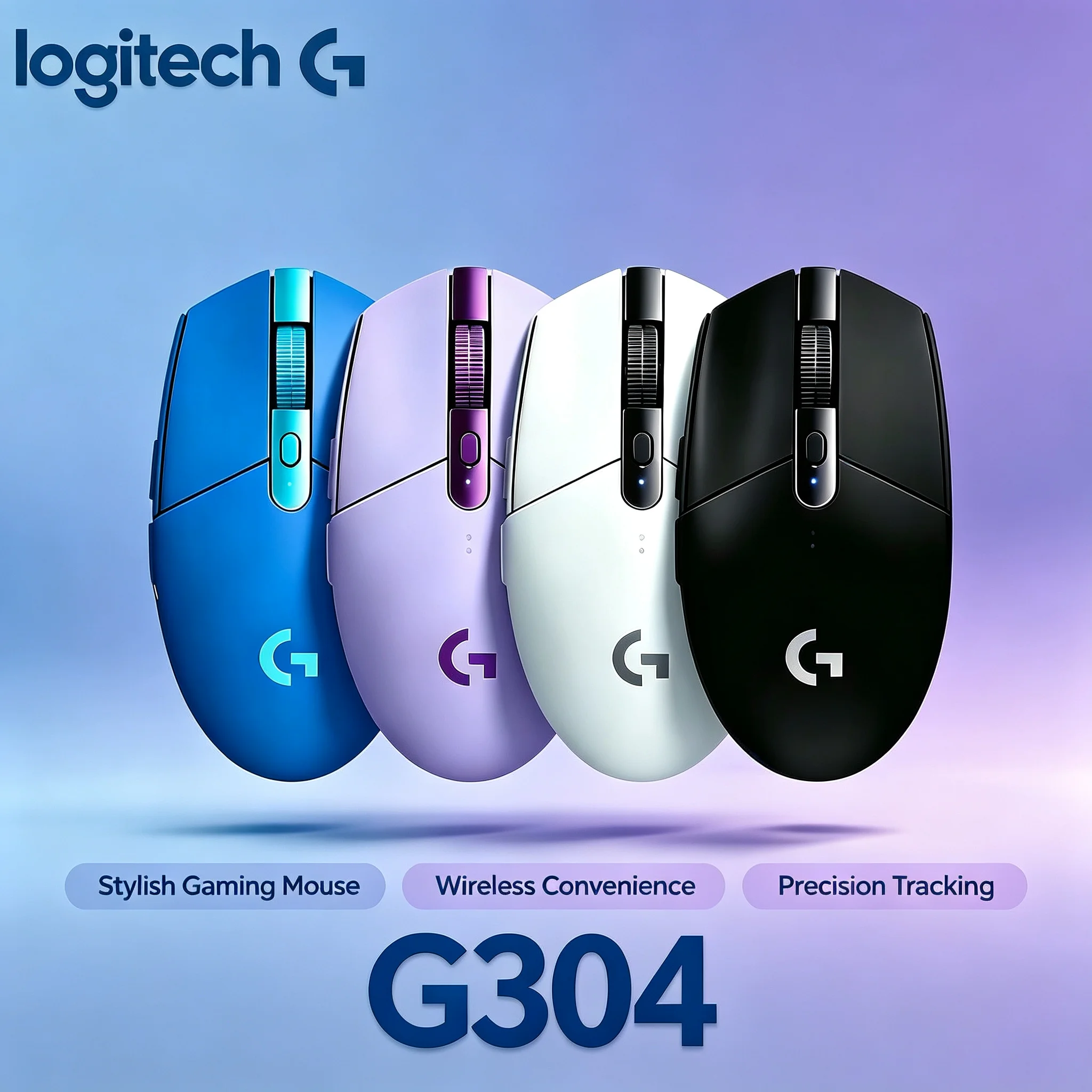 Logitech G304 Lightspeed Gaming Mouse Wireless 6 Custom Keys Long Battery Mice For Office Gaming Mix