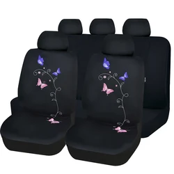 AUTO PLUS Universal Car Seat Covers With Butterfly Embroidery Car Accessories Women Interior Fit For Most Car Suv Truck Van