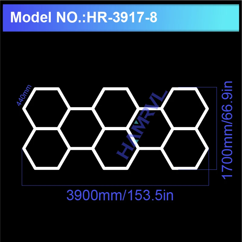 Hexagon LED-verlichting voor Garage Barbecue Winkel Kapperszaak Gym Bar Auto Detaillering Showroom 4S Workshop Plafondlamp Honingraat Buis