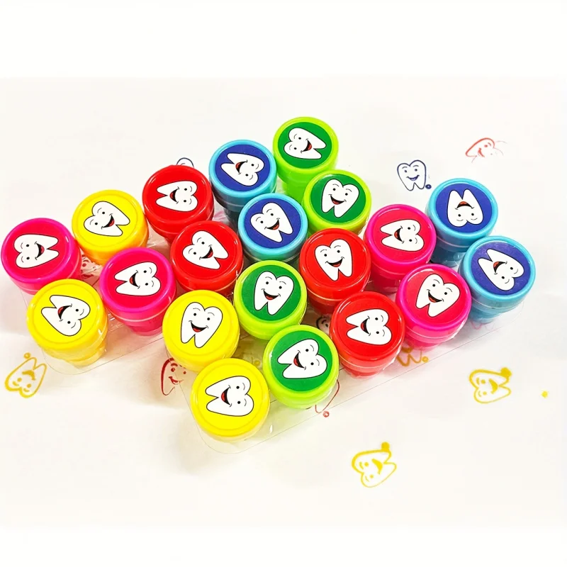 [Fun Tooth Stamp Set] 10/20pcs Fun Tooth Stamp Set | Creative Classroom Incentive Stamps, Teacher Gifts, Back to School Supply