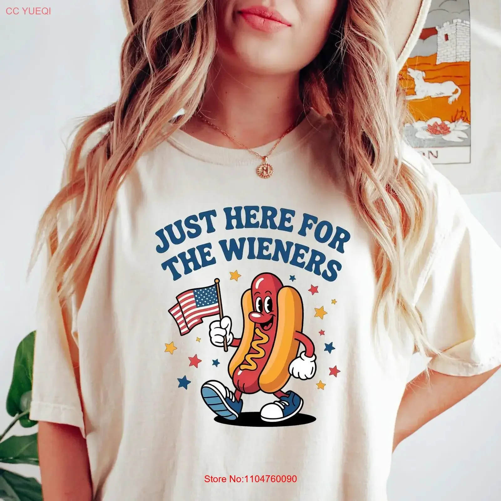 4th of July Just Here For The Wieners T Shirt Funny Hot Dog Independence Day Retro America Patriotic Weenies vintage Washed