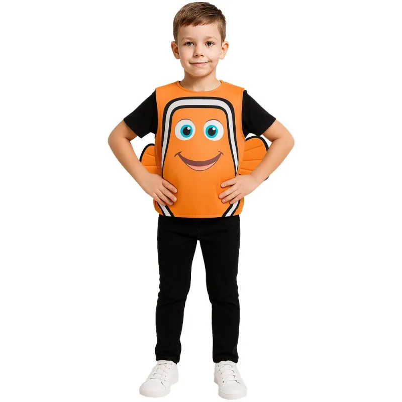Disfraz de pez payaso de Nemo, traje de Cosplay de película para Halloween, ropa de animales para adultos y niños, mono ajustado de rendimiento de dibujos animados