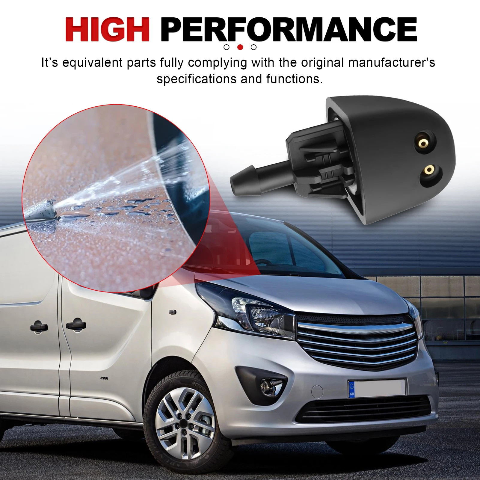 2 Pcs Car Windscreen Washer Jets Front Nozzles 93160047 7700823915 For Renault Vauxhall Vivaro Trafic Primastar Car Accessories