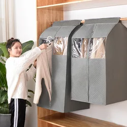 Non-woven Fabric Garment Bags for Storage Hanging Garment Rack Cover Organizer Hanging Clothes Cover for Suit Coats Jacket Dress