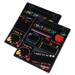 1pc-First And Last Day Of School Board, Double-Sided Sign Of Chalkboards Board Message And 1St Back To Chalk Craft Photo