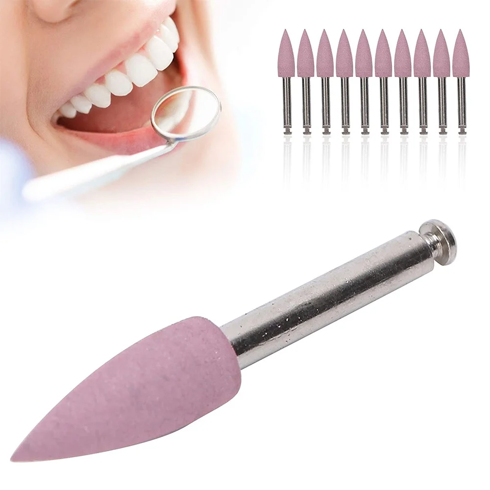 ABRN-10Pcs Polishing Bits, Grinding Drill Bit Fit Slow Machines, For Porcelain Teeth Light Curing