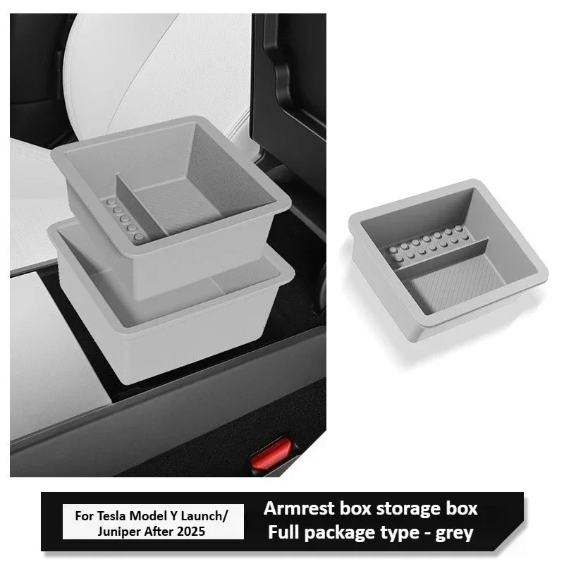 For Tesla Model Y Juniper/Model 3 Highland 2025 Center Console Storage Box Cup Holder 9Pcs White Interior Screen Protector Cover