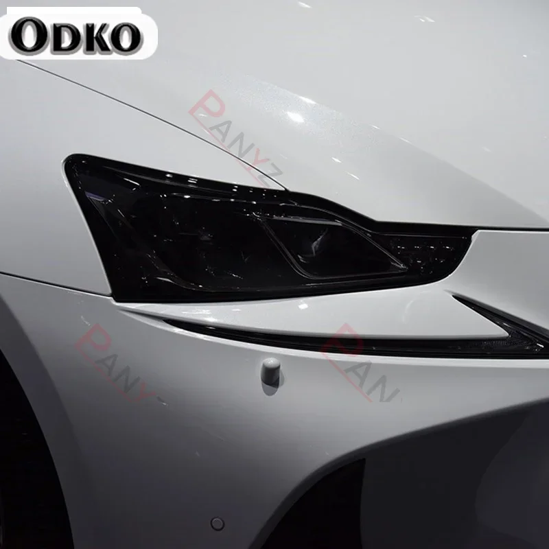 2 Pcs For Lexus IS 2016-2020 IS 200t 300h 250 F Sport Car Headlight Protective Film Transparent Black TPU Protective
