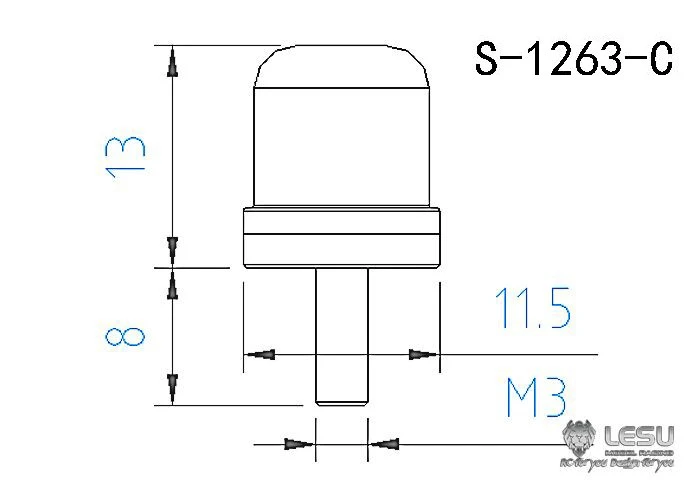 RC 1/14 Kabine 1 Teil Rotierendes Warnlicht LED A Spannung 3V für Tamiya Hydraulikbagger Lader Muldenkipper DIY-Teile – Detail 6