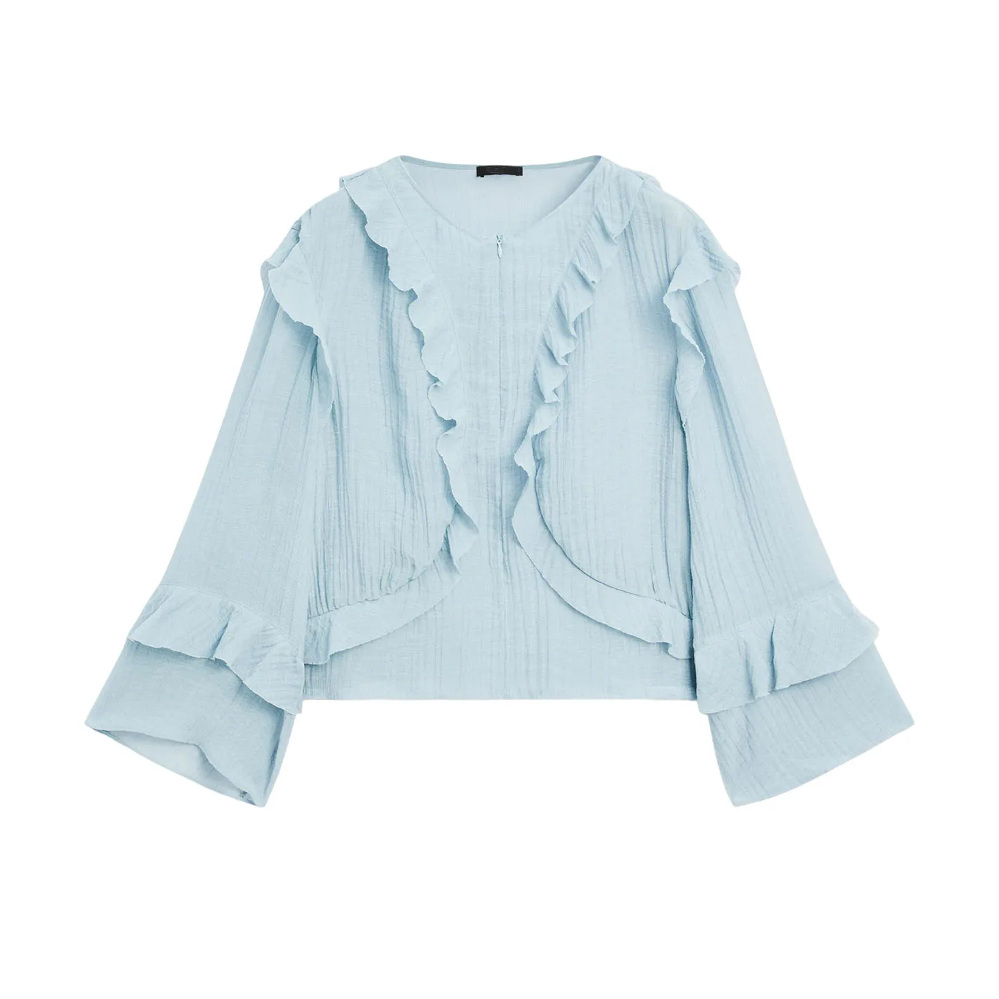 Design romantique Long Sve irt femmes haut Earlet dentelle garniture décontracté coupe ample Polyester respirant automne nouveau Sle 58400