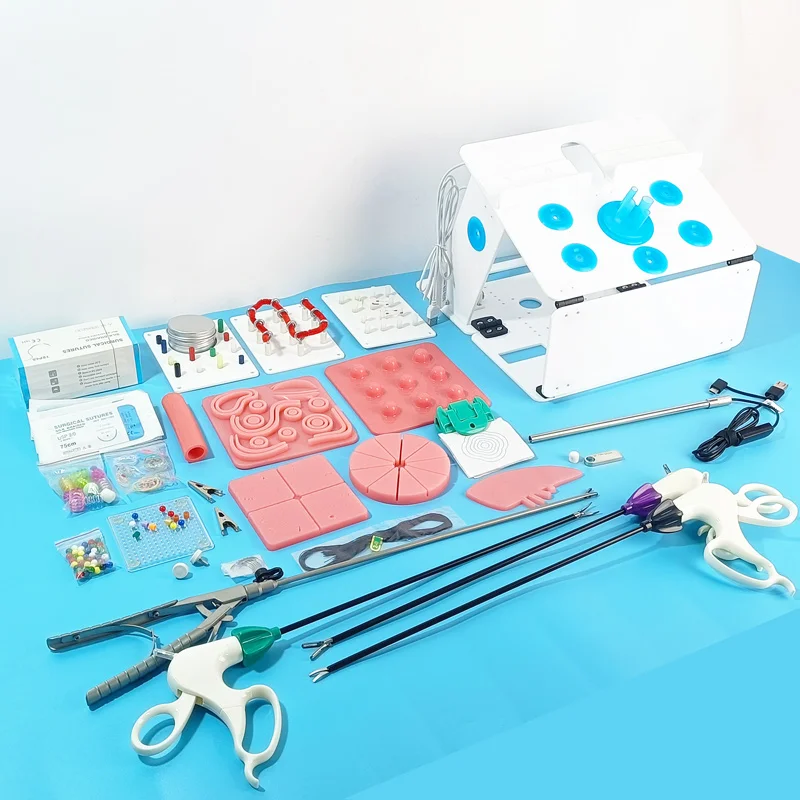 

Тренажер для лапароскопии, коробка-симулятор, лапароскопическое моделирование, обучение с камерой 0,30 градусов, модуль кожи, обучающий инструмент