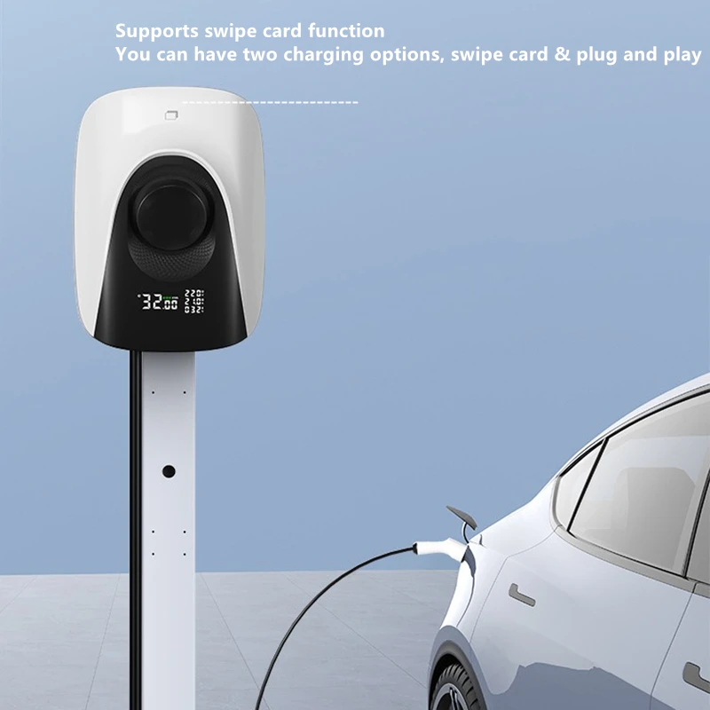 New Type 2 EV Chargers 32A 7KW Charging Station Electric Vehicles Charger IEC62196 J1772 1Phase EVSE Wallbox with Cards