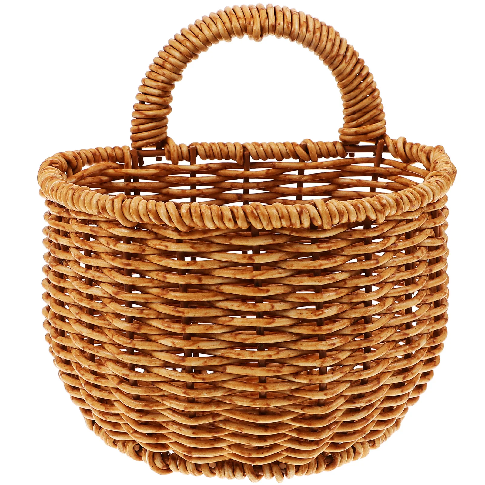 

Wall Mounted Storage Basket Large Woven Fruit Vegetable Container Light Brown Plastic Kitchen Home Decor Dining Bar Accessories