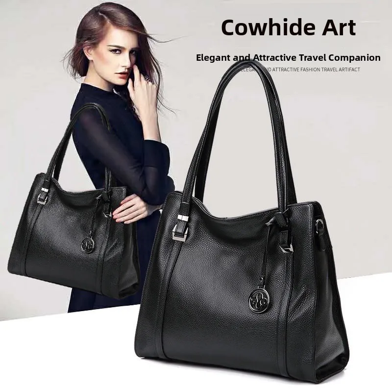 

Модная женская кожаная сумка через плечо большой вместимости 2026 года: новая повседневная модель в минималистичном стиле с магнитной застежкой