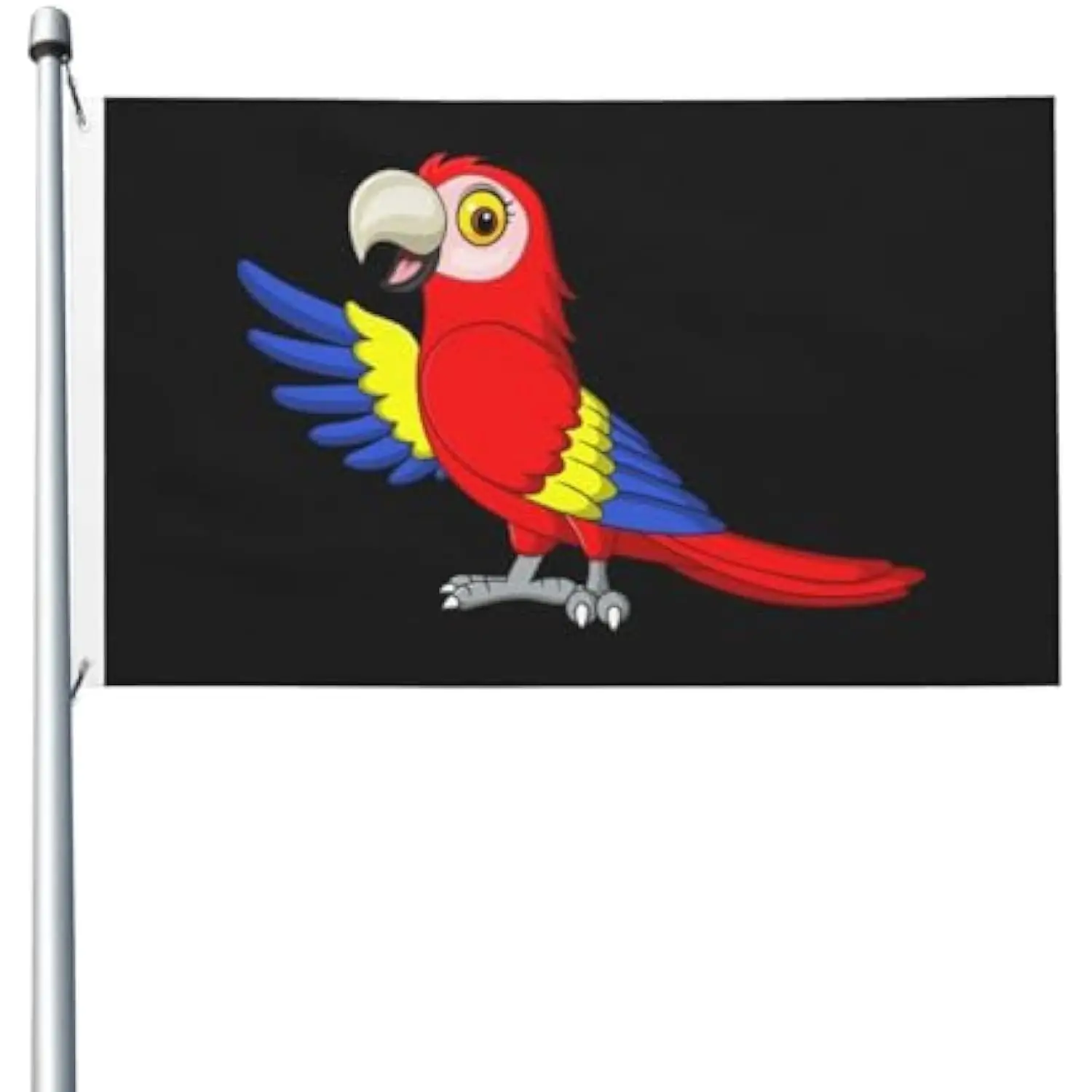 Cartoon Macaw Parrot Flag Double Sided Outdoor Decorative Durable Patio Garden Banner Flag