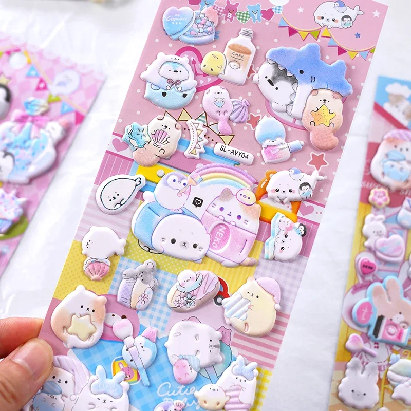 

4 pcs/lot Funny Animals Penguin Cartoon 3D Puffy Stickers Scrapbooking Stationery Sticker Deco School Supplies Gift