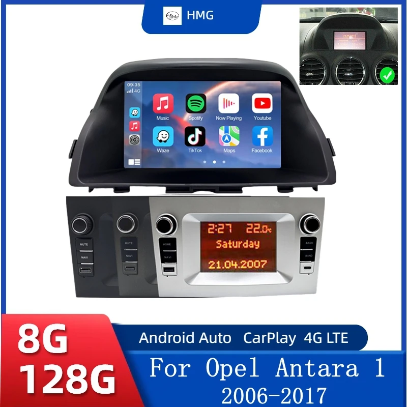 Android 15 Car Radio Multimedia For Opel Antara 1 2006 - 2014 2015 2016 2017 Wireless CarPlay Android Auto GPS Navi Autoradio 4G