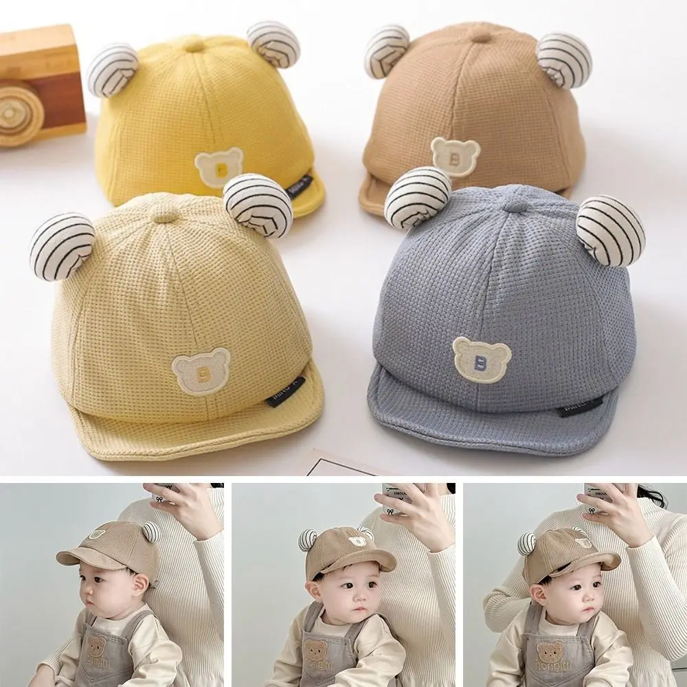 

Boys Girls Caps Cute Bear Children's Hat Cotton Multiple Colors Baby Sun Cap Baby Baseball Cap