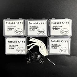 Kit de reconstrucción de algodón para cabezal de bobina de malla A1, cable de resistencia Hong, herramienta de bricolaje, 0,8 ohm, 1,0 ohm, 1,2 ohm, 5 cajas, 1 caja