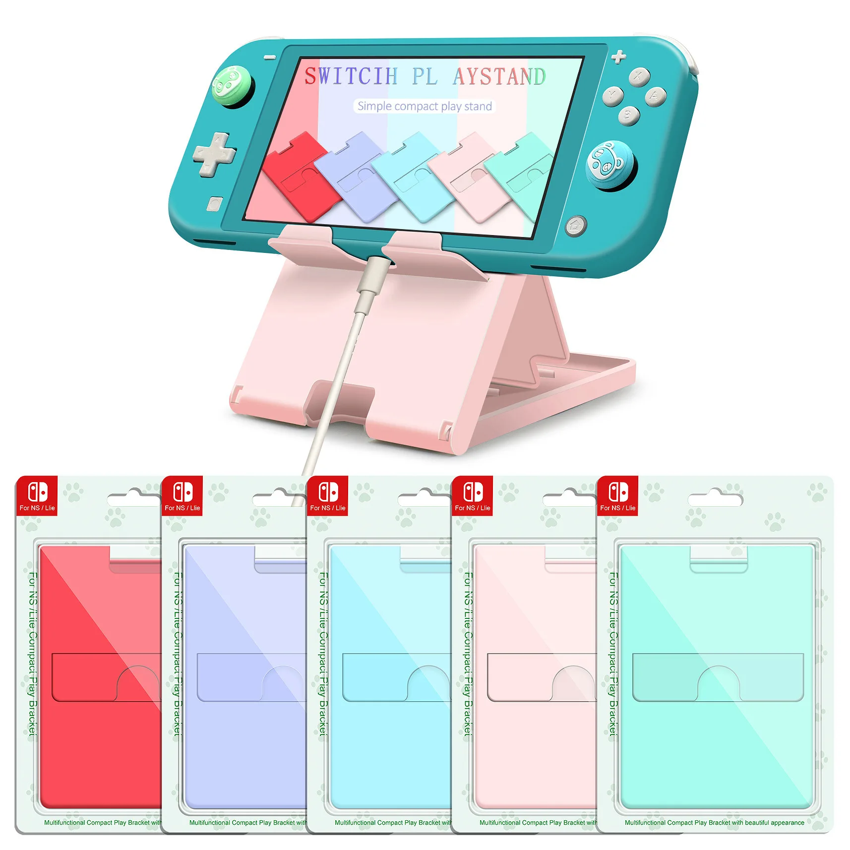 Portable Foldable Stand Mobile Phone Desktop Hold Game Console Tablet PC Oversized Bracket for Nintendo Switch Lite Oled Host